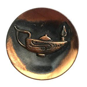 Vintage Copper Aladdins Lamp Brooch Midcentury Modern Modernist MCM Unique